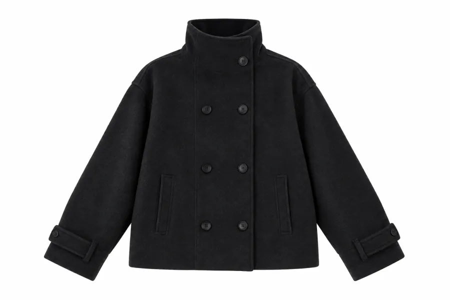 BLACK WOOL COAT