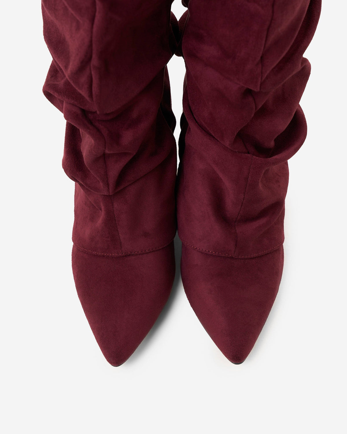 Mirelle Slouchy Suede knee high boots - Burgundy
