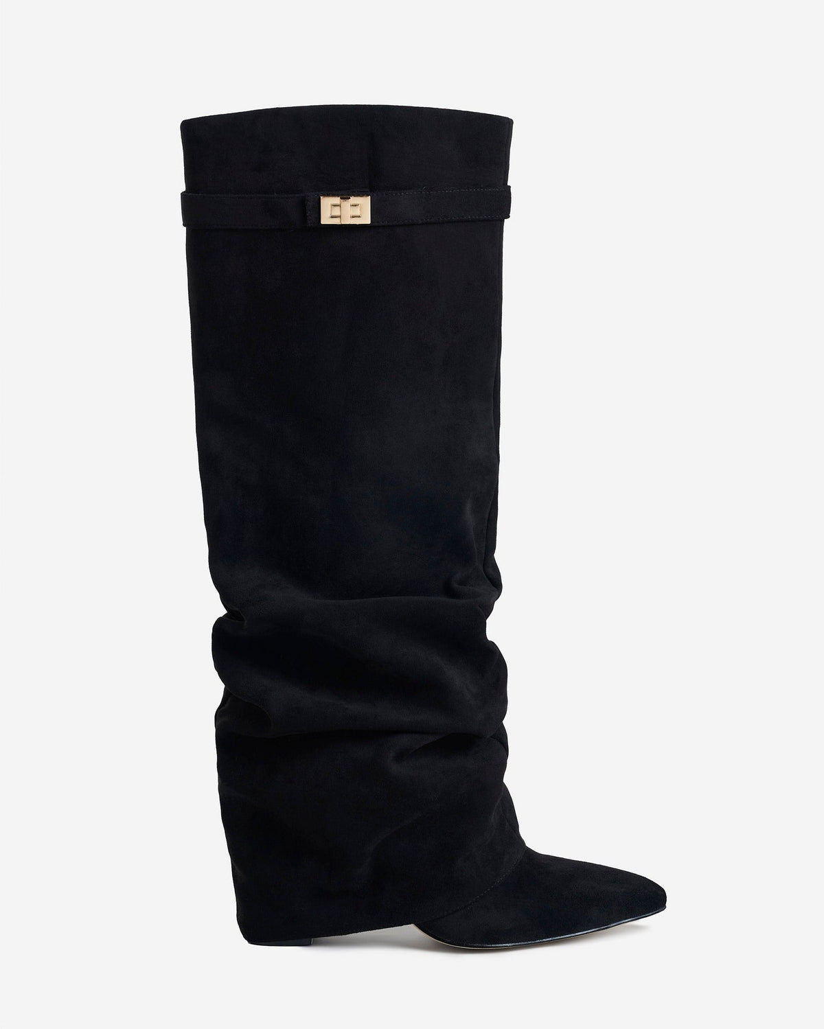 Mirelle Slouchy Suede knee high boots - Black