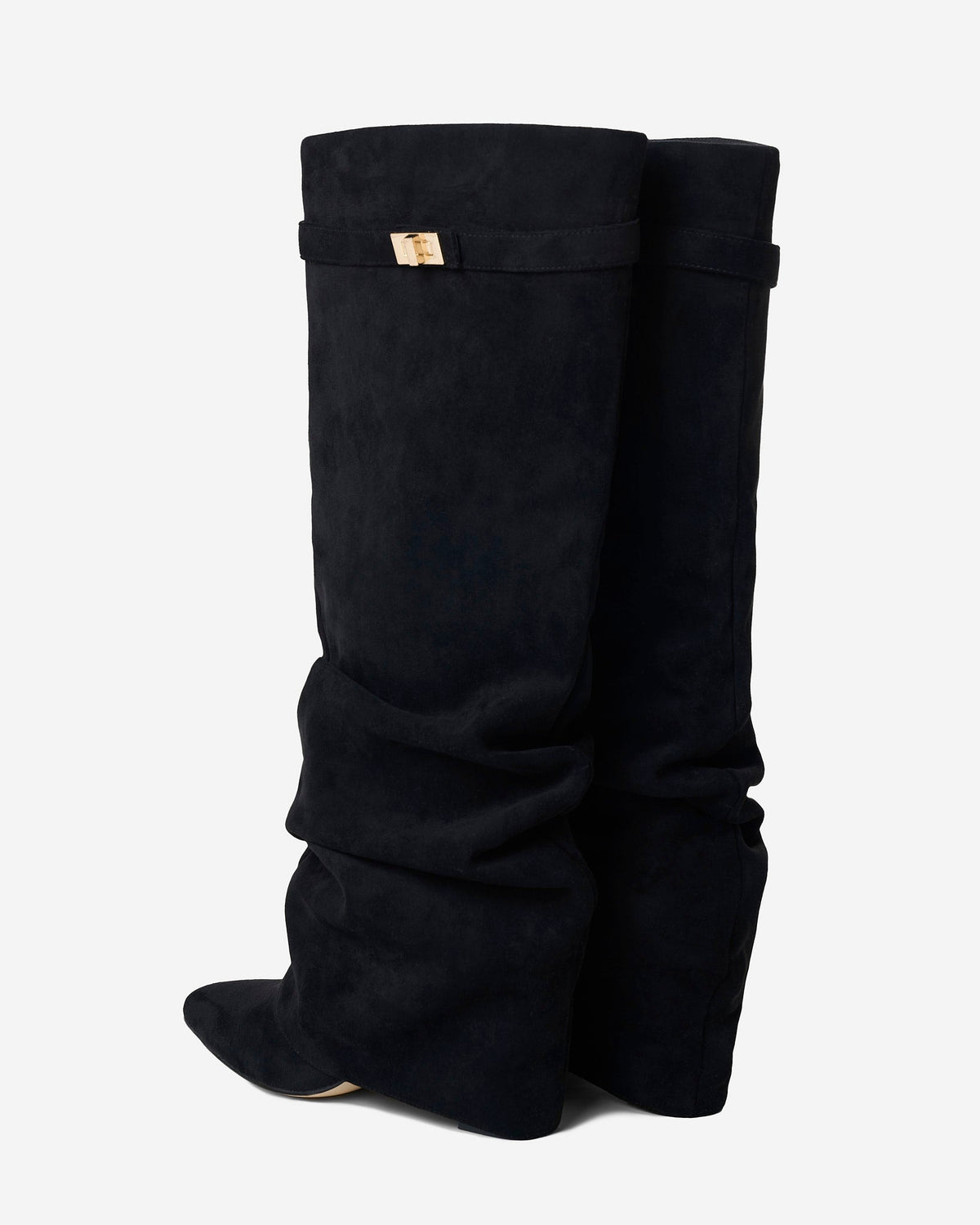 Mirelle Slouchy Suede knee high boots - Black