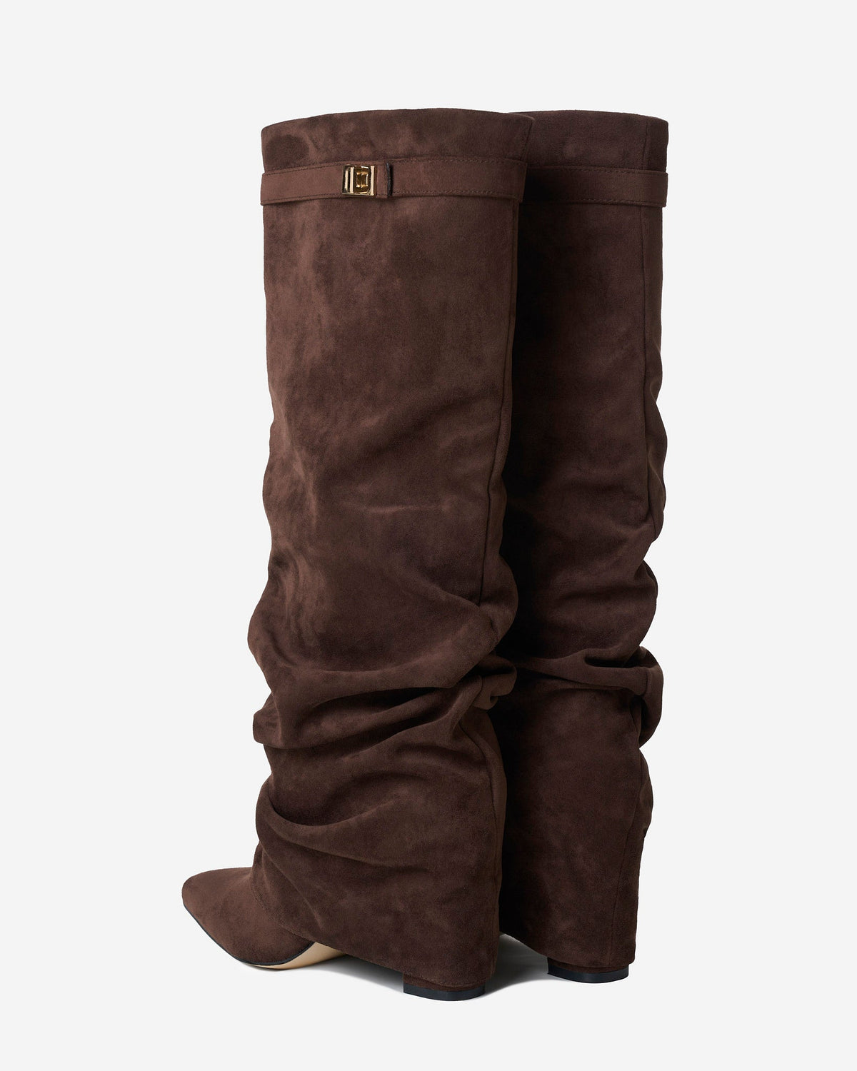 Mirelle Slouchy Suede knee high boots - Dark Brown