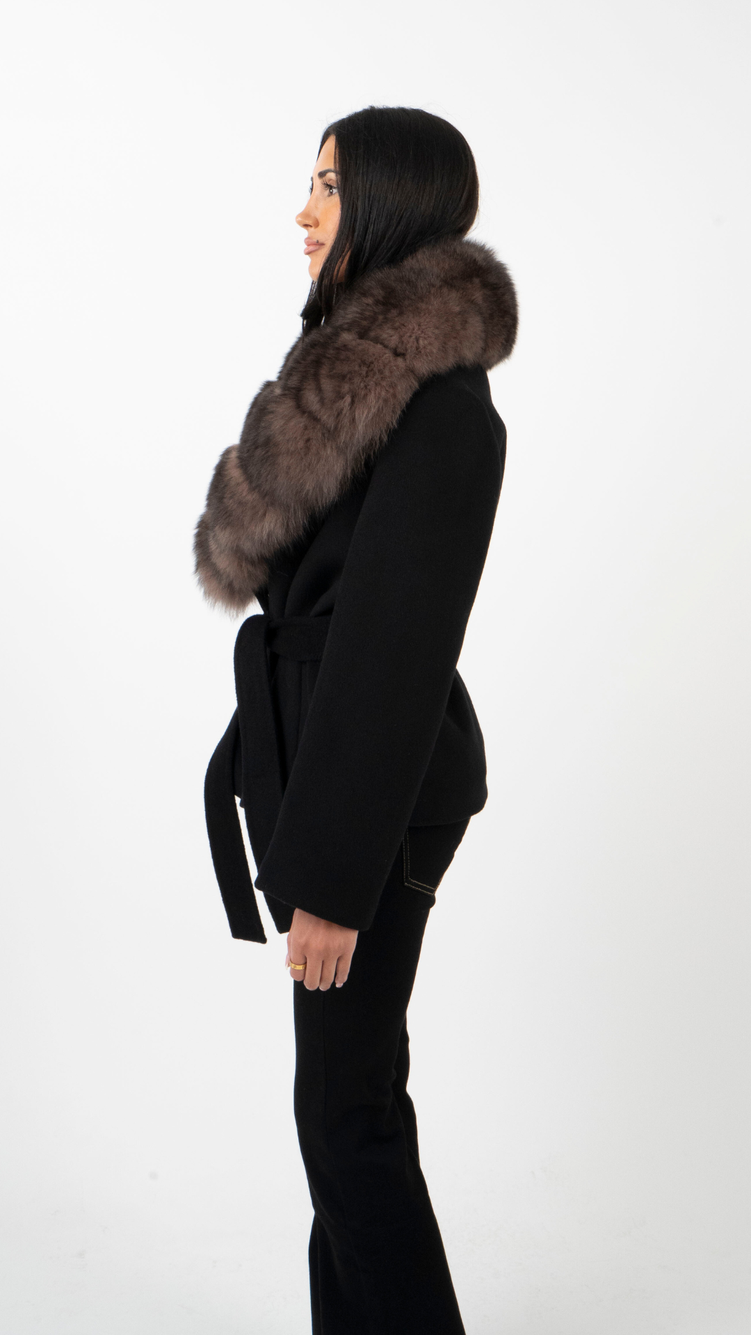 Bria Fur Coat - Black