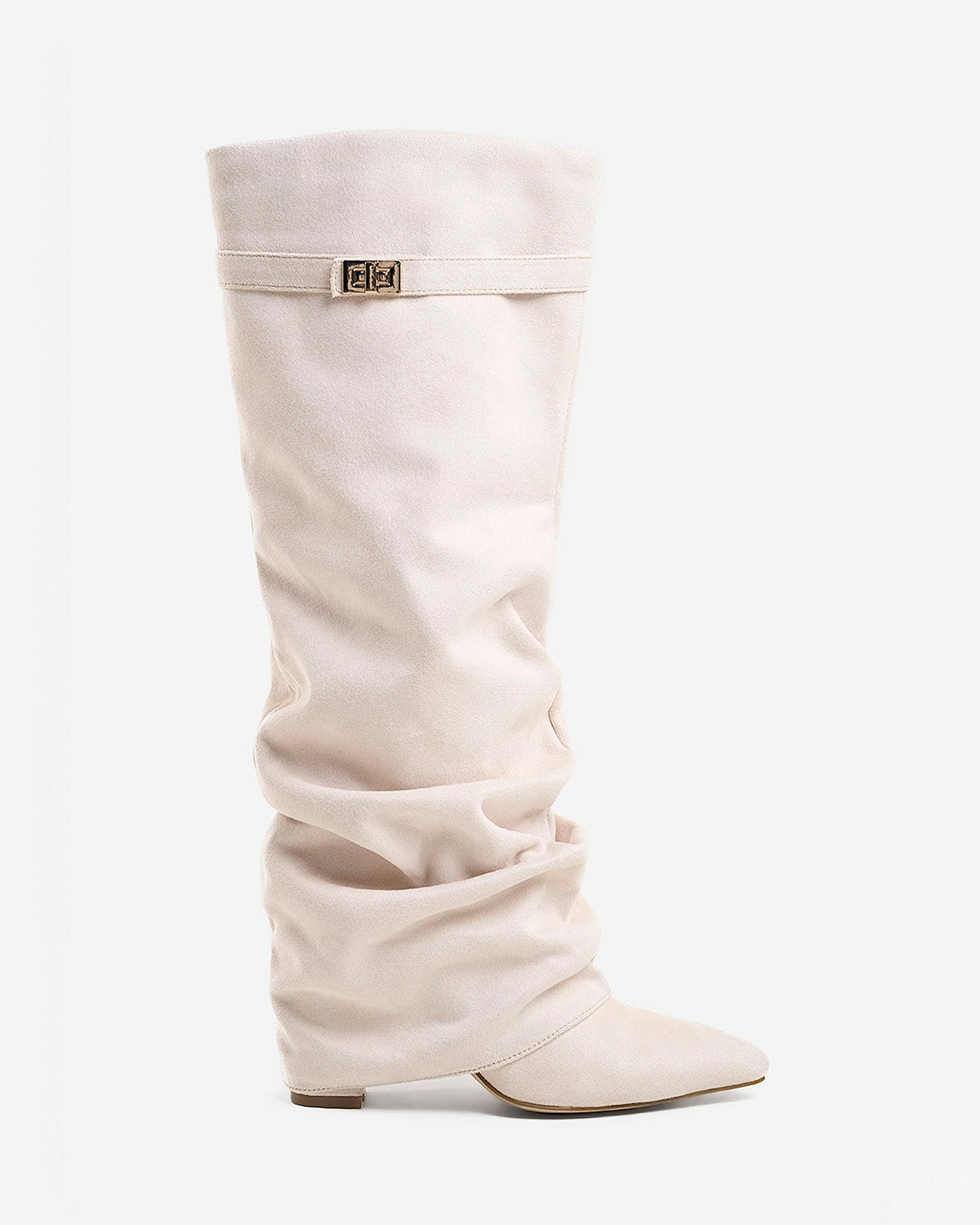 Mirelle Slouchy Suede knee high boots - Creamy
