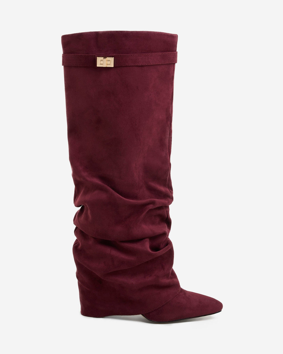Mirelle Slouchy Suede knee high boots - Burgundy