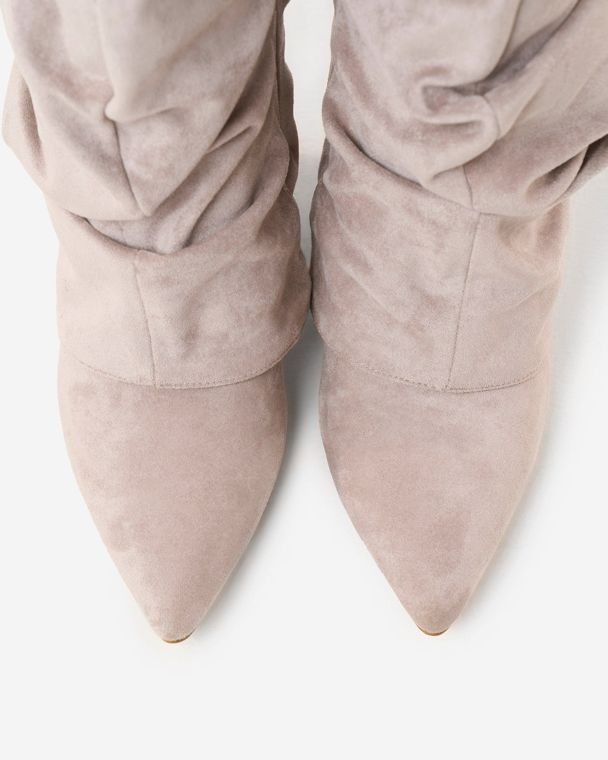 Mirelle Slouchy Suede knee high boots - Taupe